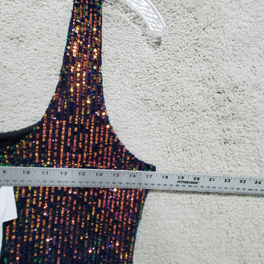 Topshop Mini Dress‎ Women's 10 Multicolor Irredecent  Stretch Sequin Formal - Picture 9 of 10